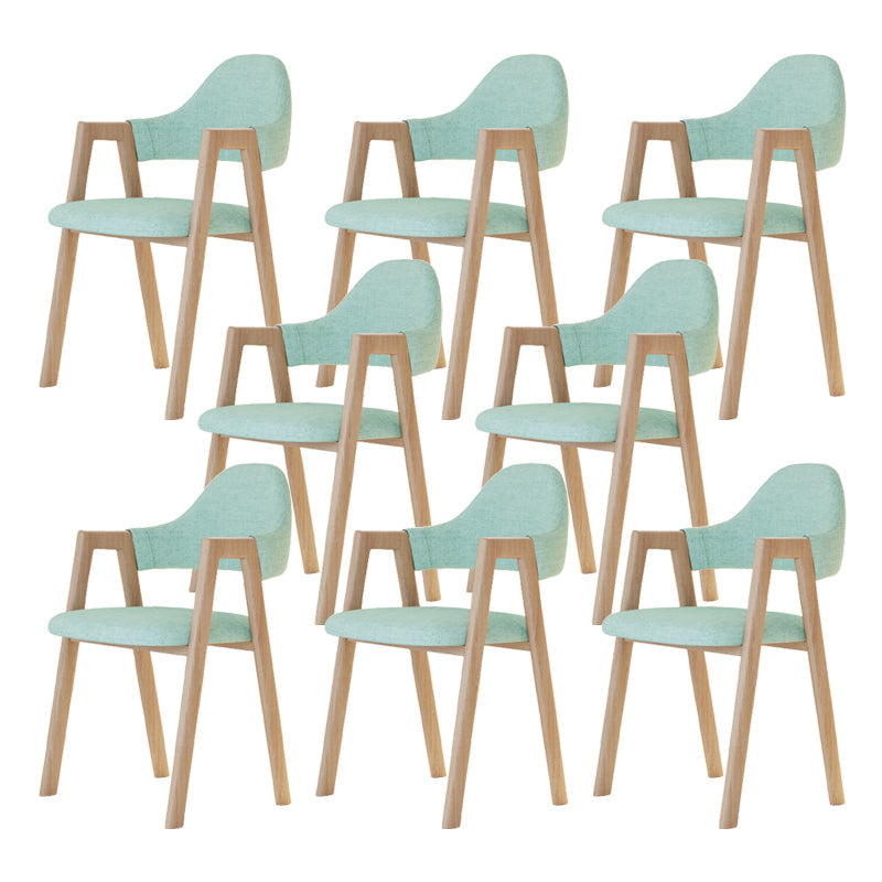 Modern Metal Chair Open Back Kitchen Dining Arm Chair for Dinning Room Wood Light Green 8 Piece Set Clearhalo 'Dining Chairs' 'Dining Tables & Seating' 'dining_chair' 'furn' 'furn_dining_chair' 'Furniture' 'Kitchen & Dining Furniture' 7619201