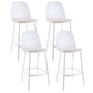 Contemporary Low Back Indoor Armless Plastic Bar Stool with Footrest White 4 Piece Set Clearhalo 'Bar Furniture' 'Bar Stools' 'bar_stools' 'furn' 'furn_bar_stools' 'Furniture' 'Kitchen & Dining Furniture' 7619209