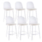 Contemporary Low Back Indoor Armless Plastic Bar Stool with Footrest White 6 Piece Set Clearhalo 'Bar Furniture' 'Bar Stools' 'bar_stools' 'furn' 'furn_bar_stools' 'Furniture' 'Kitchen & Dining Furniture' 7619211