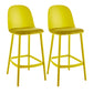 Contemporary Low Back Indoor Armless Plastic Bar Stool with Footrest Yellow 2 Piece Set Clearhalo 'Bar Furniture' 'Bar Stools' 'bar_stools' 'furn' 'furn_bar_stools' 'Furniture' 'Kitchen & Dining Furniture' 7619216