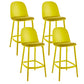 Contemporary Low Back Indoor Armless Plastic Bar Stool with Footrest Yellow 4 Piece Set Clearhalo 'Bar Furniture' 'Bar Stools' 'bar_stools' 'furn' 'furn_bar_stools' 'Furniture' 'Kitchen & Dining Furniture' 7619218