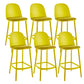 Contemporary Low Back Indoor Armless Plastic Bar Stool with Footrest Yellow 6 Piece Set Clearhalo 'Bar Furniture' 'Bar Stools' 'bar_stools' 'furn' 'furn_bar_stools' 'Furniture' 'Kitchen & Dining Furniture' 7619220