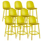 Contemporary Low Back Indoor Armless Plastic Bar Stool with Footrest Yellow 8 Piece Set Clearhalo 'Bar Furniture' 'Bar Stools' 'bar_stools' 'furn' 'furn_bar_stools' 'Furniture' 'Kitchen & Dining Furniture' 7619222