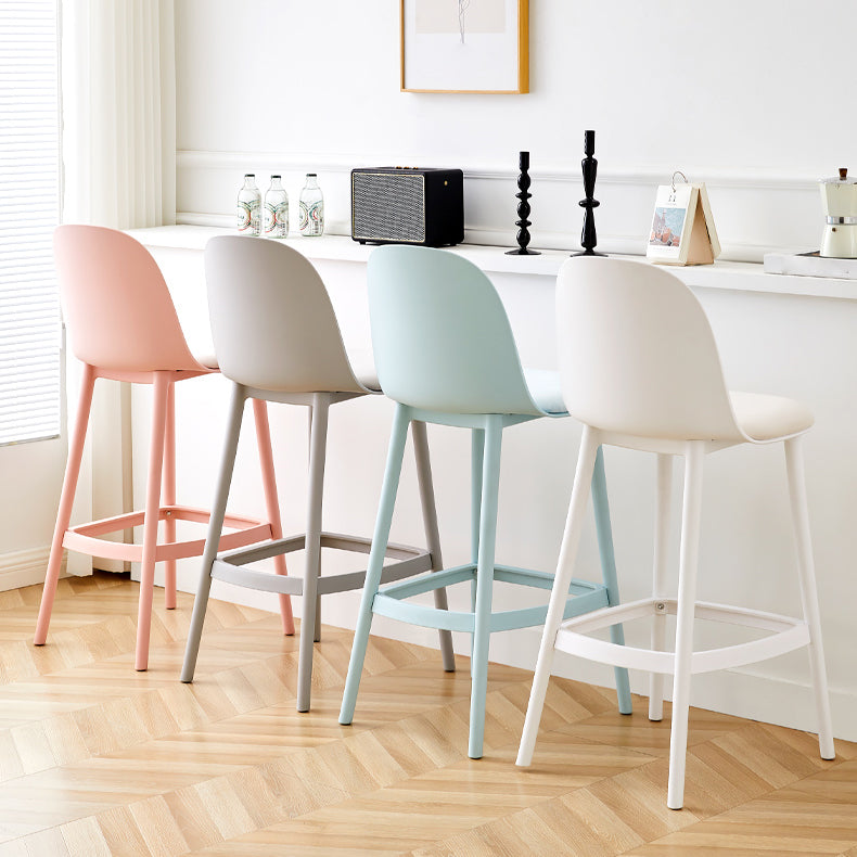 Contemporary Low Back Indoor Armless Plastic Bar Stool with Footrest Clearhalo 'Bar Furniture' 'Bar Stools' 'bar_stools' 'furn' 'furn_bar_stools' 'Furniture' 'Kitchen & Dining Furniture' 7619223