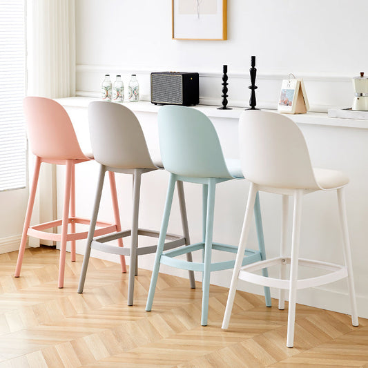 Contemporary Low Back Indoor Armless Plastic Bar Stool with Footrest Clearhalo 'Bar Furniture' 'Bar Stools' 'bar_stools' 'furn' 'furn_bar_stools' 'Furniture' 'Kitchen & Dining Furniture' 7619223