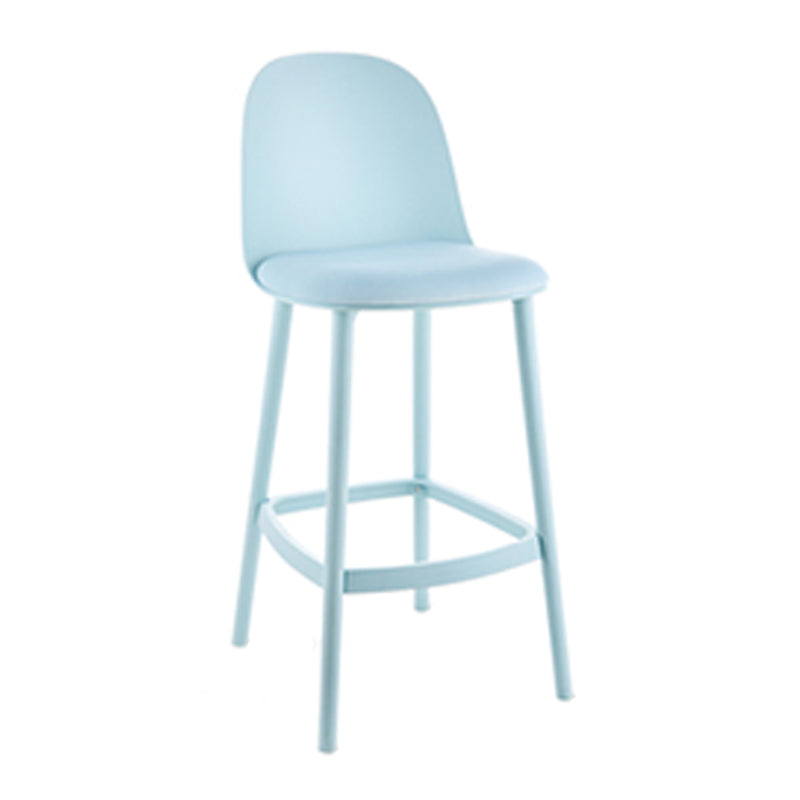 Contemporary Low Back Indoor Armless Plastic Bar Stool with Footrest Light Blue 1 Piece Clearhalo 'Bar Furniture' 'Bar Stools' 'bar_stools' 'furn' 'furn_bar_stools' 'Furniture' 'Kitchen & Dining Furniture' 7619224