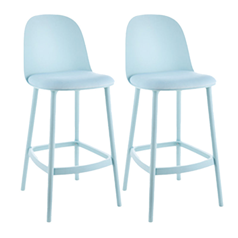 Contemporary Low Back Indoor Armless Plastic Bar Stool with Footrest Light Blue 2 Piece Set Clearhalo 'Bar Furniture' 'Bar Stools' 'bar_stools' 'furn' 'furn_bar_stools' 'Furniture' 'Kitchen & Dining Furniture' 7619225