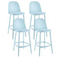 Contemporary Low Back Indoor Armless Plastic Bar Stool with Footrest Light Blue 4 Piece Set Clearhalo 'Bar Furniture' 'Bar Stools' 'bar_stools' 'furn' 'furn_bar_stools' 'Furniture' 'Kitchen & Dining Furniture' 7619226
