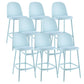 Contemporary Low Back Indoor Armless Plastic Bar Stool with Footrest Light Blue 8 Piece Set Clearhalo 'Bar Furniture' 'Bar Stools' 'bar_stools' 'furn' 'furn_bar_stools' 'Furniture' 'Kitchen & Dining Furniture' 7619228