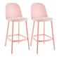 Contemporary Low Back Indoor Armless Plastic Bar Stool with Footrest Pink 2 Piece Set Clearhalo 'Bar Furniture' 'Bar Stools' 'bar_stools' 'furn' 'furn_bar_stools' 'Furniture' 'Kitchen & Dining Furniture' 7619230