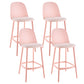 Contemporary Low Back Indoor Armless Plastic Bar Stool with Footrest Pink 4 Piece Set Clearhalo 'Bar Furniture' 'Bar Stools' 'bar_stools' 'furn' 'furn_bar_stools' 'Furniture' 'Kitchen & Dining Furniture' 7619231