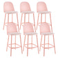 Contemporary Low Back Indoor Armless Plastic Bar Stool with Footrest Pink 6 Piece Set Clearhalo 'Bar Furniture' 'Bar Stools' 'bar_stools' 'furn' 'furn_bar_stools' 'Furniture' 'Kitchen & Dining Furniture' 7619232