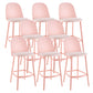 Contemporary Low Back Indoor Armless Plastic Bar Stool with Footrest Pink 8 Piece Set Clearhalo 'Bar Furniture' 'Bar Stools' 'bar_stools' 'furn' 'furn_bar_stools' 'Furniture' 'Kitchen & Dining Furniture' 7619233