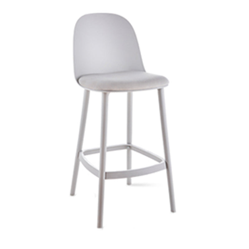 Contemporary Low Back Indoor Armless Plastic Bar Stool with Footrest Grey 1 Piece Clearhalo 'Bar Furniture' 'Bar Stools' 'bar_stools' 'furn' 'furn_bar_stools' 'Furniture' 'Kitchen & Dining Furniture' 7619234