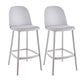 Contemporary Low Back Indoor Armless Plastic Bar Stool with Footrest Grey 2 Piece Set Clearhalo 'Bar Furniture' 'Bar Stools' 'bar_stools' 'furn' 'furn_bar_stools' 'Furniture' 'Kitchen & Dining Furniture' 7619235