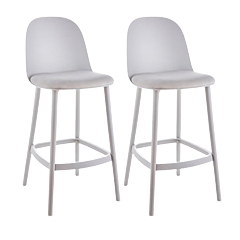 Contemporary Low Back Indoor Armless Plastic Bar Stool with Footrest Grey 2 Piece Set Clearhalo 'Bar Furniture' 'Bar Stools' 'bar_stools' 'furn' 'furn_bar_stools' 'Furniture' 'Kitchen & Dining Furniture' 7619235