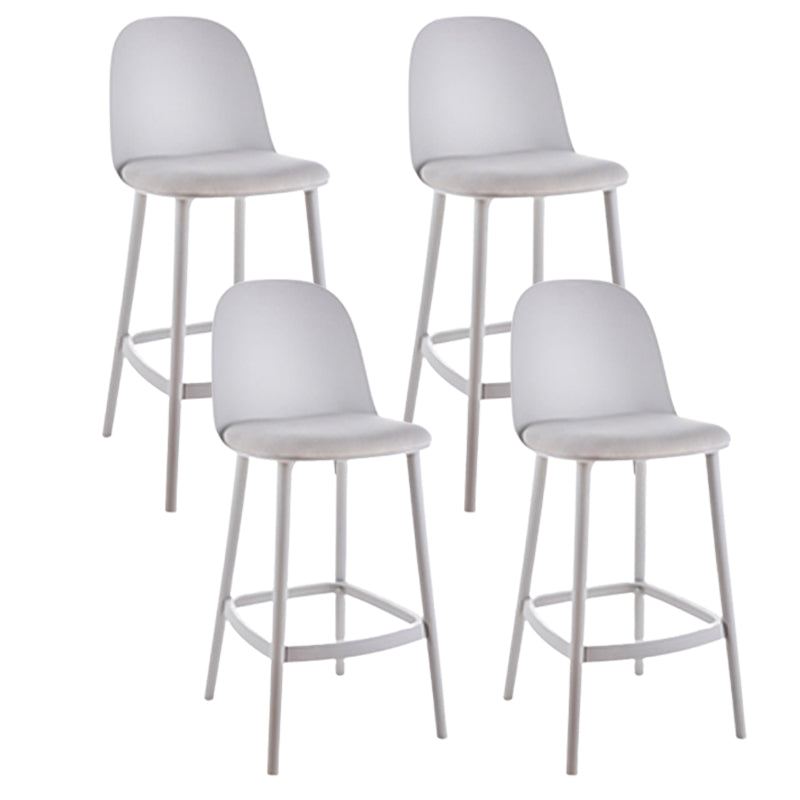 Contemporary Low Back Indoor Armless Plastic Bar Stool with Footrest Grey 4 Piece Set Clearhalo 'Bar Furniture' 'Bar Stools' 'bar_stools' 'furn' 'furn_bar_stools' 'Furniture' 'Kitchen & Dining Furniture' 7619236