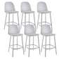 Contemporary Low Back Indoor Armless Plastic Bar Stool with Footrest Grey 6 Piece Set Clearhalo 'Bar Furniture' 'Bar Stools' 'bar_stools' 'furn' 'furn_bar_stools' 'Furniture' 'Kitchen & Dining Furniture' 7619237