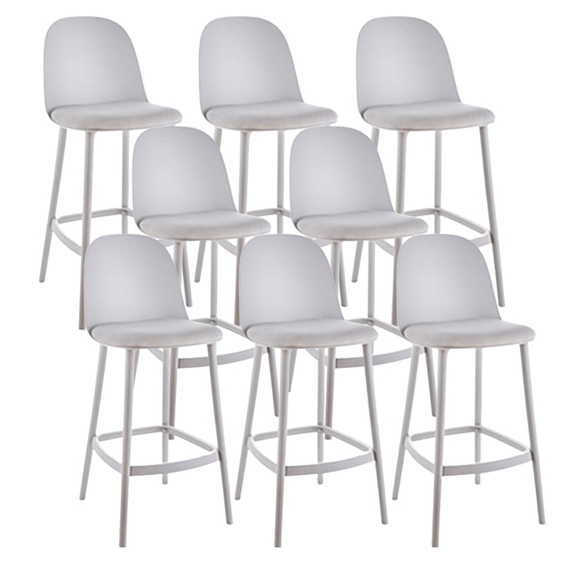 Contemporary Low Back Indoor Armless Plastic Bar Stool with Footrest Grey 8 Piece Set Clearhalo 'Bar Furniture' 'Bar Stools' 'bar_stools' 'furn' 'furn_bar_stools' 'Furniture' 'Kitchen & Dining Furniture' 7619238