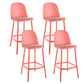 Contemporary Low Back Indoor Armless Plastic Bar Stool with Footrest Red 4 Piece Set Clearhalo 'Bar Furniture' 'Bar Stools' 'bar_stools' 'furn' 'furn_bar_stools' 'Furniture' 'Kitchen & Dining Furniture' 7619241