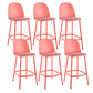 Contemporary Low Back Indoor Armless Plastic Bar Stool with Footrest Red 6 Piece Set Clearhalo 'Bar Furniture' 'Bar Stools' 'bar_stools' 'furn' 'furn_bar_stools' 'Furniture' 'Kitchen & Dining Furniture' 7619242