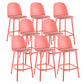 Contemporary Low Back Indoor Armless Plastic Bar Stool with Footrest Red 8 Piece Set Clearhalo 'Bar Furniture' 'Bar Stools' 'bar_stools' 'furn' 'furn_bar_stools' 'Furniture' 'Kitchen & Dining Furniture' 7619243