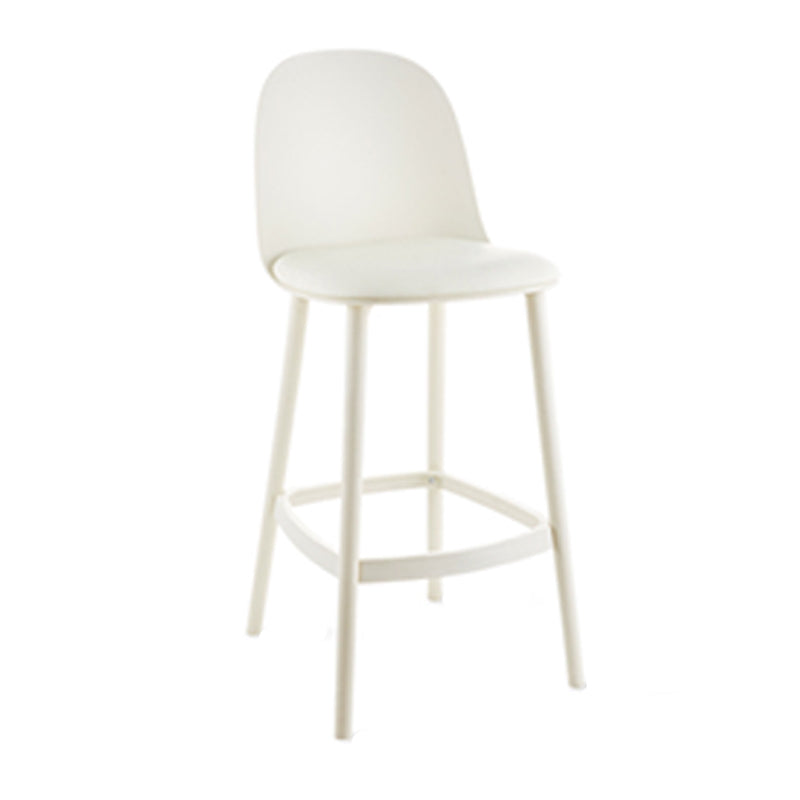Contemporary Low Back Indoor Armless Plastic Bar Stool with Footrest Beige 1 Piece Clearhalo 'Bar Furniture' 'Bar Stools' 'bar_stools' 'furn' 'furn_bar_stools' 'Furniture' 'Kitchen & Dining Furniture' 7619244
