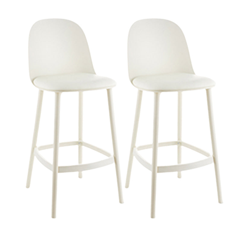 Contemporary Low Back Indoor Armless Plastic Bar Stool with Footrest Beige 2 Piece Set Clearhalo 'Bar Furniture' 'Bar Stools' 'bar_stools' 'furn' 'furn_bar_stools' 'Furniture' 'Kitchen & Dining Furniture' 7619245