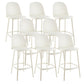 Contemporary Low Back Indoor Armless Plastic Bar Stool with Footrest Beige 8 Piece Set Clearhalo 'Bar Furniture' 'Bar Stools' 'bar_stools' 'furn' 'furn_bar_stools' 'Furniture' 'Kitchen & Dining Furniture' 7619248