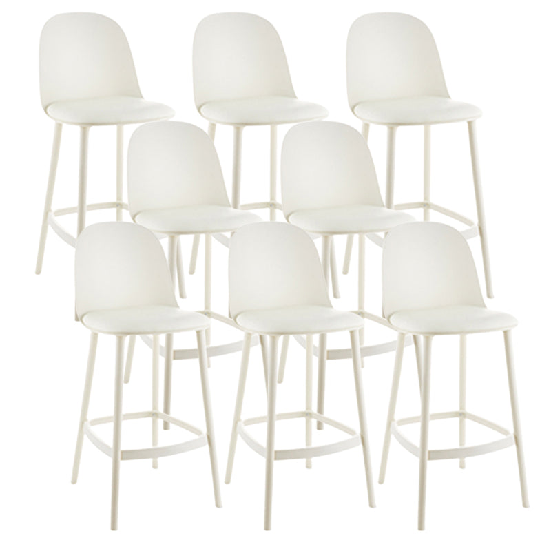 Contemporary Low Back Indoor Armless Plastic Bar Stool with Footrest Beige 8 Piece Set Clearhalo 'Bar Furniture' 'Bar Stools' 'bar_stools' 'furn' 'furn_bar_stools' 'Furniture' 'Kitchen & Dining Furniture' 7619248