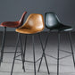 Modern Faux Leather Low Back Bucket Bar Stools with Metal Base Clearhalo 'Bar Furniture' 'Bar Stools' 'bar_stools' 'furn' 'furn_bar_stools' 'Furniture' 'Kitchen & Dining Furniture' 7619250