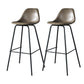 Modern Faux Leather Low Back Bucket Bar Stools with Metal Base Khaki 2 Piece Set Counter Stool(26"H) Clearhalo 'Bar Furniture' 'Bar Stools' 'bar_stools' 'furn' 'furn_bar_stools' 'Furniture' 'Kitchen & Dining Furniture' 7619253