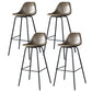 Modern Faux Leather Low Back Bucket Bar Stools with Metal Base Khaki 4 Piece Set Counter Stool(26"H) Clearhalo 'Bar Furniture' 'Bar Stools' 'bar_stools' 'furn' 'furn_bar_stools' 'Furniture' 'Kitchen & Dining Furniture' 7619255