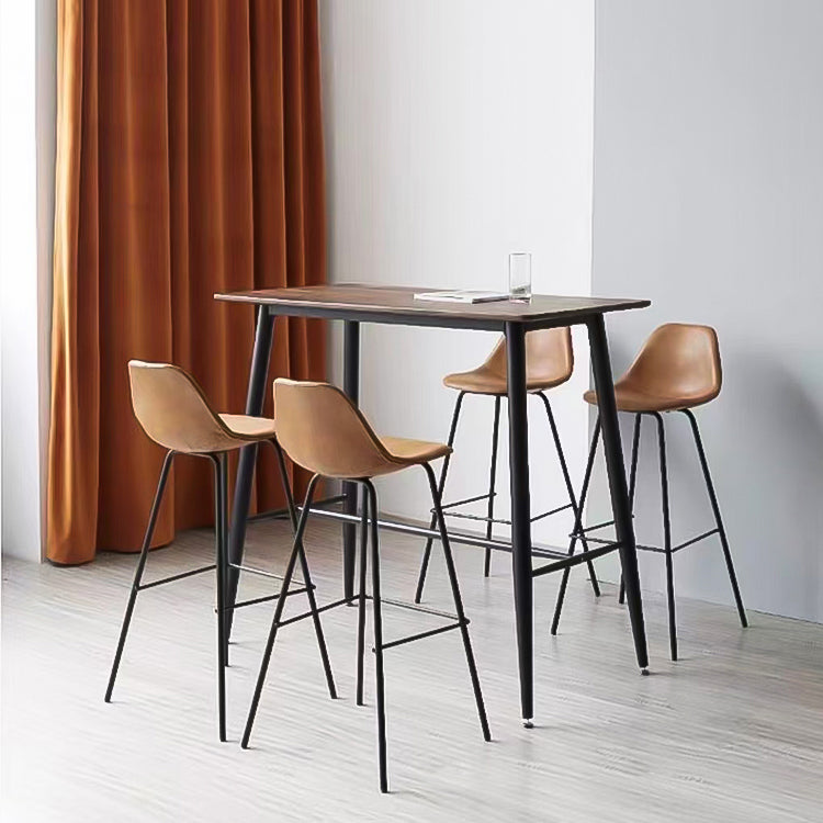 Modern Faux Leather Low Back Bucket Bar Stools with Metal Base Clearhalo 'Bar Furniture' 'Bar Stools' 'bar_stools' 'furn' 'furn_bar_stools' 'Furniture' 'Kitchen & Dining Furniture' 7619257
