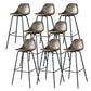 Modern Faux Leather Low Back Bucket Bar Stools with Metal Base Khaki 8 Piece Set Counter Stool(26"H) Clearhalo 'Bar Furniture' 'Bar Stools' 'bar_stools' 'furn' 'furn_bar_stools' 'Furniture' 'Kitchen & Dining Furniture' 7619259