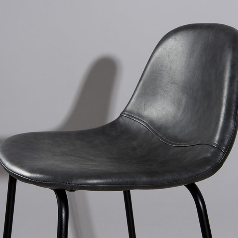 Modern Faux Leather Low Back Bucket Bar Stools with Metal Base Clearhalo 'Bar Furniture' 'Bar Stools' 'bar_stools' 'furn' 'furn_bar_stools' 'Furniture' 'Kitchen & Dining Furniture' 7619260