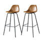 Modern Faux Leather Low Back Bucket Bar Stools with Metal Base Brown 2 Piece Set Counter Stool(26"H) Clearhalo 'Bar Furniture' 'Bar Stools' 'bar_stools' 'furn' 'furn_bar_stools' 'Furniture' 'Kitchen & Dining Furniture' 7619263