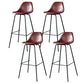 Modern Faux Leather Low Back Bucket Bar Stools with Metal Base Red 4 Piece Set Counter Stool(26"H) Clearhalo 'Bar Furniture' 'Bar Stools' 'bar_stools' 'furn' 'furn_bar_stools' 'Furniture' 'Kitchen & Dining Furniture' 7619277