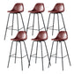 Modern Faux Leather Low Back Bucket Bar Stools with Metal Base Red 6 Piece Set Counter Stool(26"H) Clearhalo 'Bar Furniture' 'Bar Stools' 'bar_stools' 'furn' 'furn_bar_stools' 'Furniture' 'Kitchen & Dining Furniture' 7619278