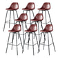 Modern Faux Leather Low Back Bucket Bar Stools with Metal Base Red 8 Piece Set Counter Stool(26"H) Clearhalo 'Bar Furniture' 'Bar Stools' 'bar_stools' 'furn' 'furn_bar_stools' 'Furniture' 'Kitchen & Dining Furniture' 7619279