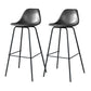 Modern Faux Leather Low Back Bucket Bar Stools with Metal Base Dark Gray 2 Piece Set Counter Stool(26"H) Clearhalo 'Bar Furniture' 'Bar Stools' 'bar_stools' 'furn' 'furn_bar_stools' 'Furniture' 'Kitchen & Dining Furniture' 7619281