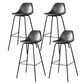Modern Faux Leather Low Back Bucket Bar Stools with Metal Base Dark Gray 4 Piece Set Counter Stool(26"H) Clearhalo 'Bar Furniture' 'Bar Stools' 'bar_stools' 'furn' 'furn_bar_stools' 'Furniture' 'Kitchen & Dining Furniture' 7619282