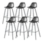 Modern Faux Leather Low Back Bucket Bar Stools with Metal Base Dark Gray 6 Piece Set Counter Stool(26"H) Clearhalo 'Bar Furniture' 'Bar Stools' 'bar_stools' 'furn' 'furn_bar_stools' 'Furniture' 'Kitchen & Dining Furniture' 7619283