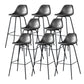 Modern Faux Leather Low Back Bucket Bar Stools with Metal Base Dark Gray 8 Piece Set Counter Stool(26"H) Clearhalo 'Bar Furniture' 'Bar Stools' 'bar_stools' 'furn' 'furn_bar_stools' 'Furniture' 'Kitchen & Dining Furniture' 7619284