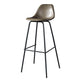 Modern Faux Leather Low Back Bucket Bar Stools with Metal Base Khaki 1 Piece Bar Stool(30"H) Clearhalo 'Bar Furniture' 'Bar Stools' 'bar_stools' 'furn' 'furn_bar_stools' 'Furniture' 'Kitchen & Dining Furniture' 7619285
