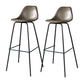 Modern Faux Leather Low Back Bucket Bar Stools with Metal Base Khaki 2 Piece Set Bar Stool(30"H) Clearhalo 'Bar Furniture' 'Bar Stools' 'bar_stools' 'furn' 'furn_bar_stools' 'Furniture' 'Kitchen & Dining Furniture' 7619286
