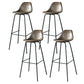 Modern Faux Leather Low Back Bucket Bar Stools with Metal Base Khaki 4 Piece Set Bar Stool(30"H) Clearhalo 'Bar Furniture' 'Bar Stools' 'bar_stools' 'furn' 'furn_bar_stools' 'Furniture' 'Kitchen & Dining Furniture' 7619287