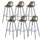Modern Faux Leather Low Back Bucket Bar Stools with Metal Base Khaki 6 Piece Set Bar Stool(30"H) Clearhalo 'Bar Furniture' 'Bar Stools' 'bar_stools' 'furn' 'furn_bar_stools' 'Furniture' 'Kitchen & Dining Furniture' 7619288