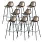 Modern Faux Leather Low Back Bucket Bar Stools with Metal Base Khaki 8 Piece Set Bar Stool(30"H) Clearhalo 'Bar Furniture' 'Bar Stools' 'bar_stools' 'furn' 'furn_bar_stools' 'Furniture' 'Kitchen & Dining Furniture' 7619289
