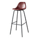 Modern Faux Leather Low Back Bucket Bar Stools with Metal Base Red 1 Piece Bar Stool(30"H) Clearhalo 'Bar Furniture' 'Bar Stools' 'bar_stools' 'furn' 'furn_bar_stools' 'Furniture' 'Kitchen & Dining Furniture' 7619290